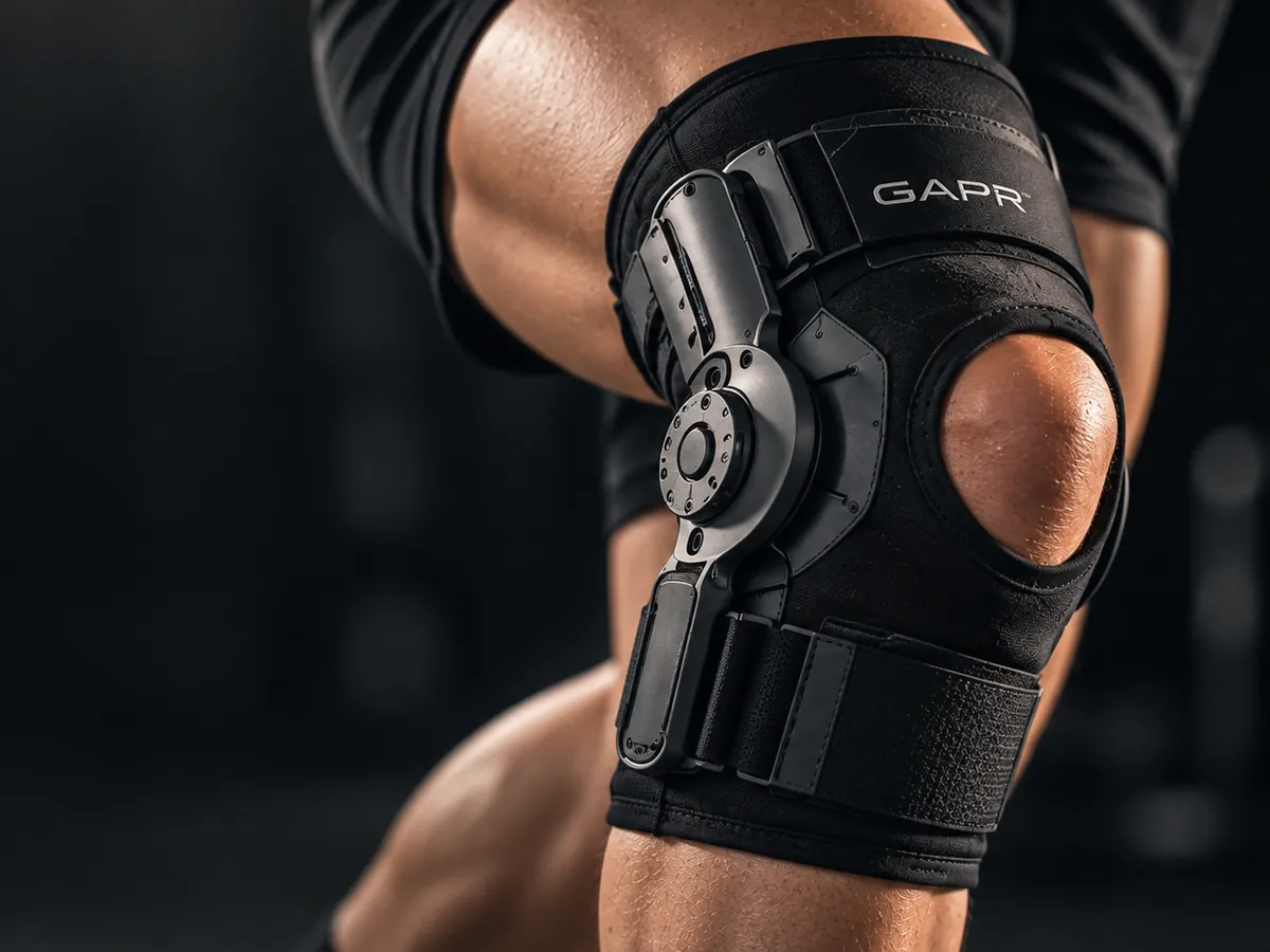 Close view of the GAPR brace hinge and mechanical construction